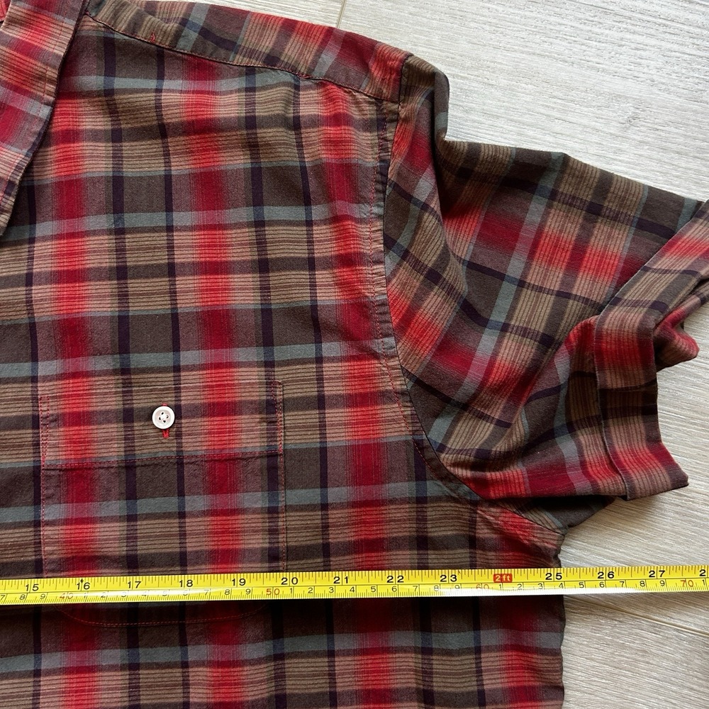 LL Bean Mens Button Down Plaid Double Pocket Shirt Short Sleeve Size XL - Picture 8 of 12
